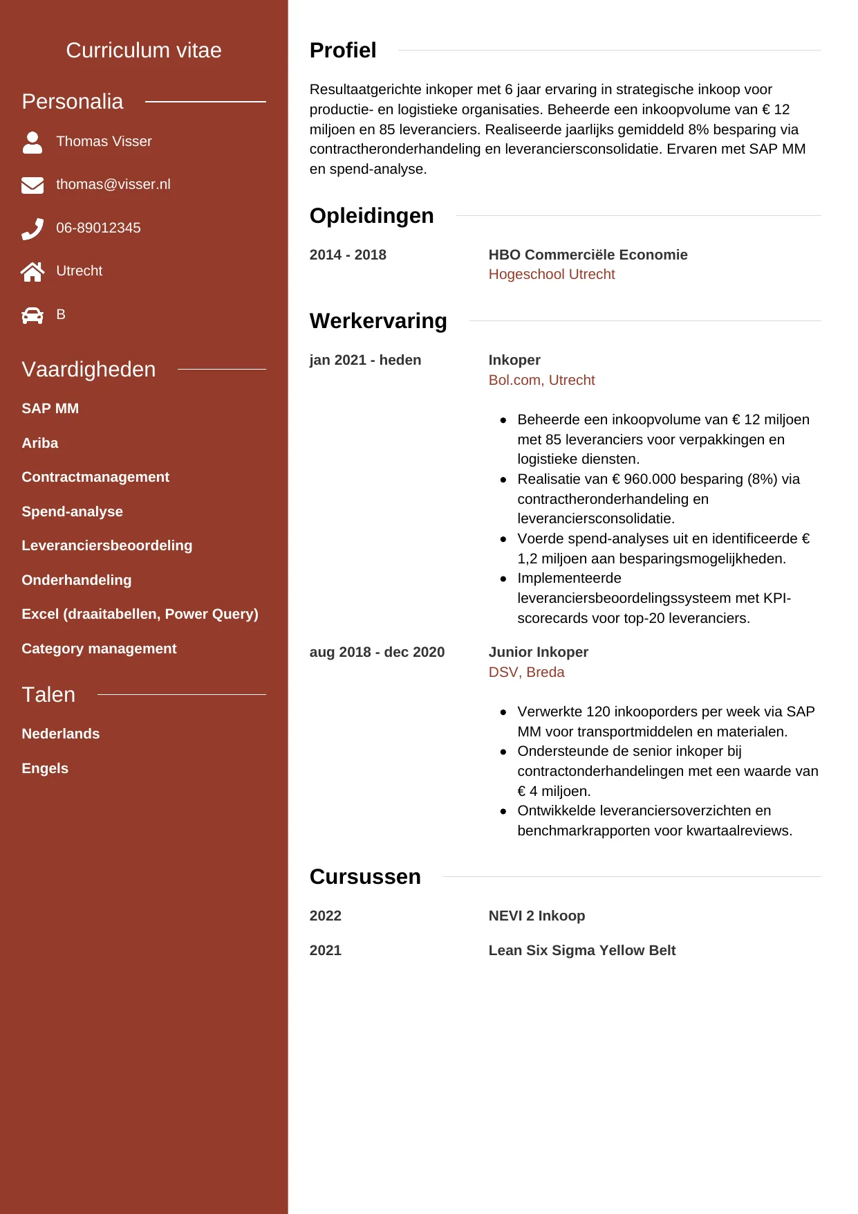 CV Modern voor inkoper