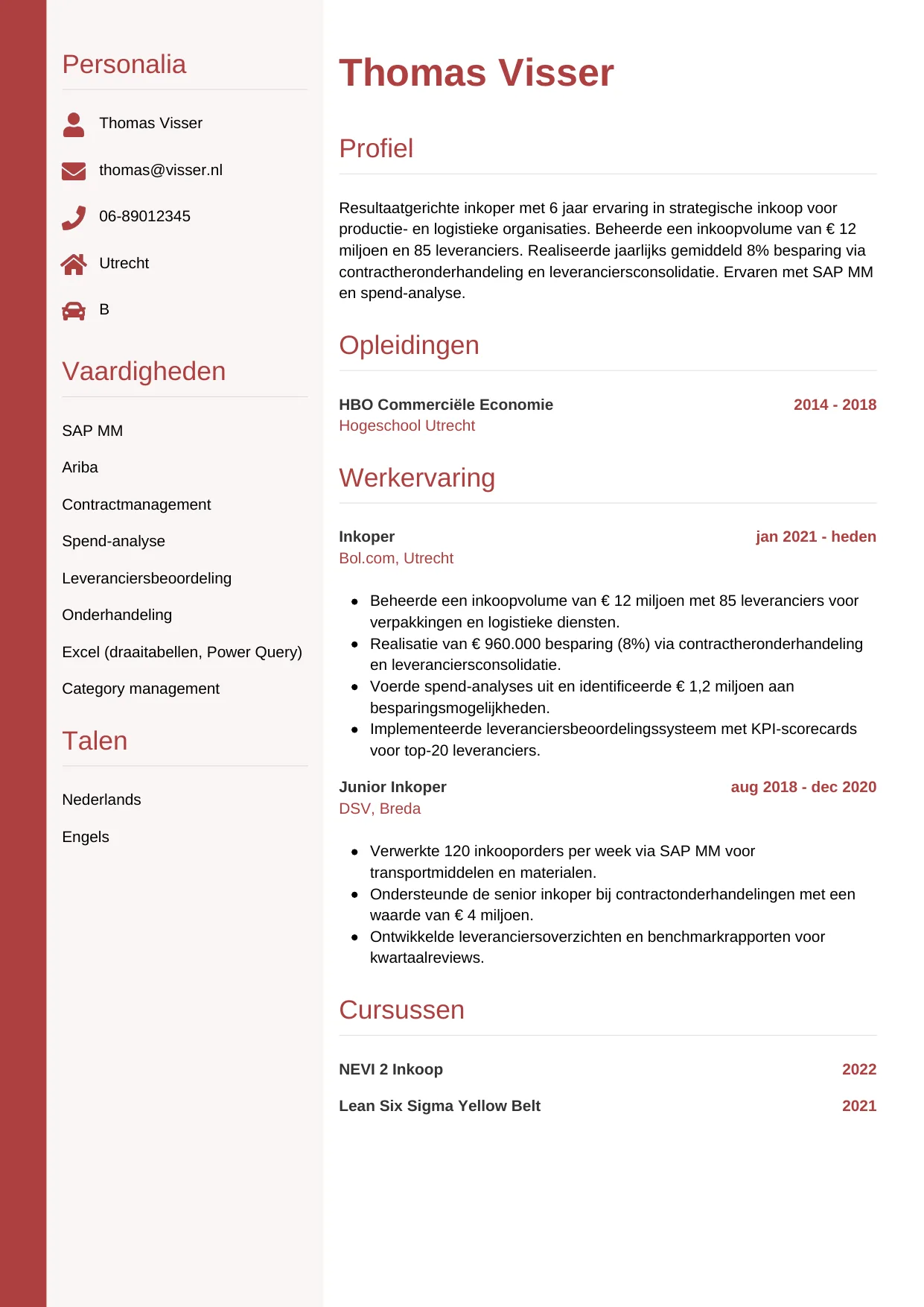 CV Verticaal voor inkoper
