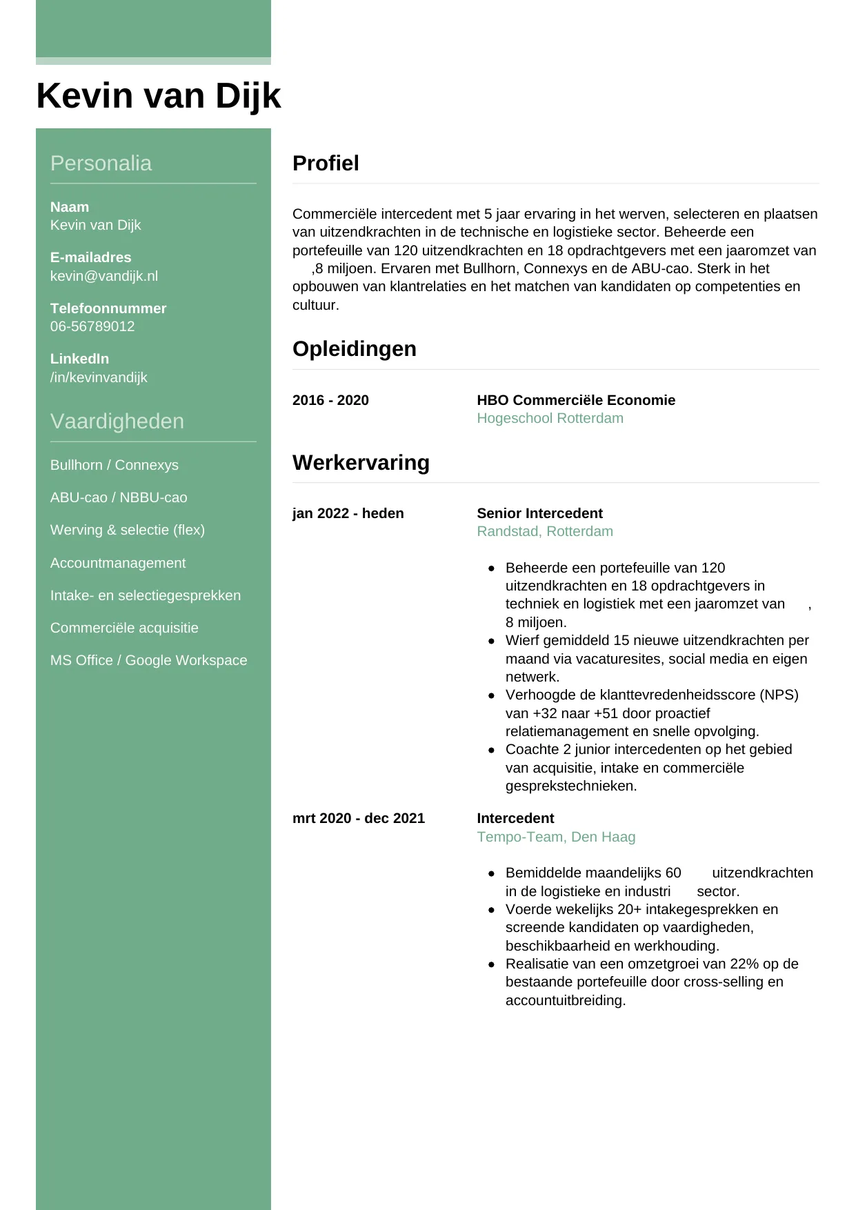 CV Casual voor intercedent