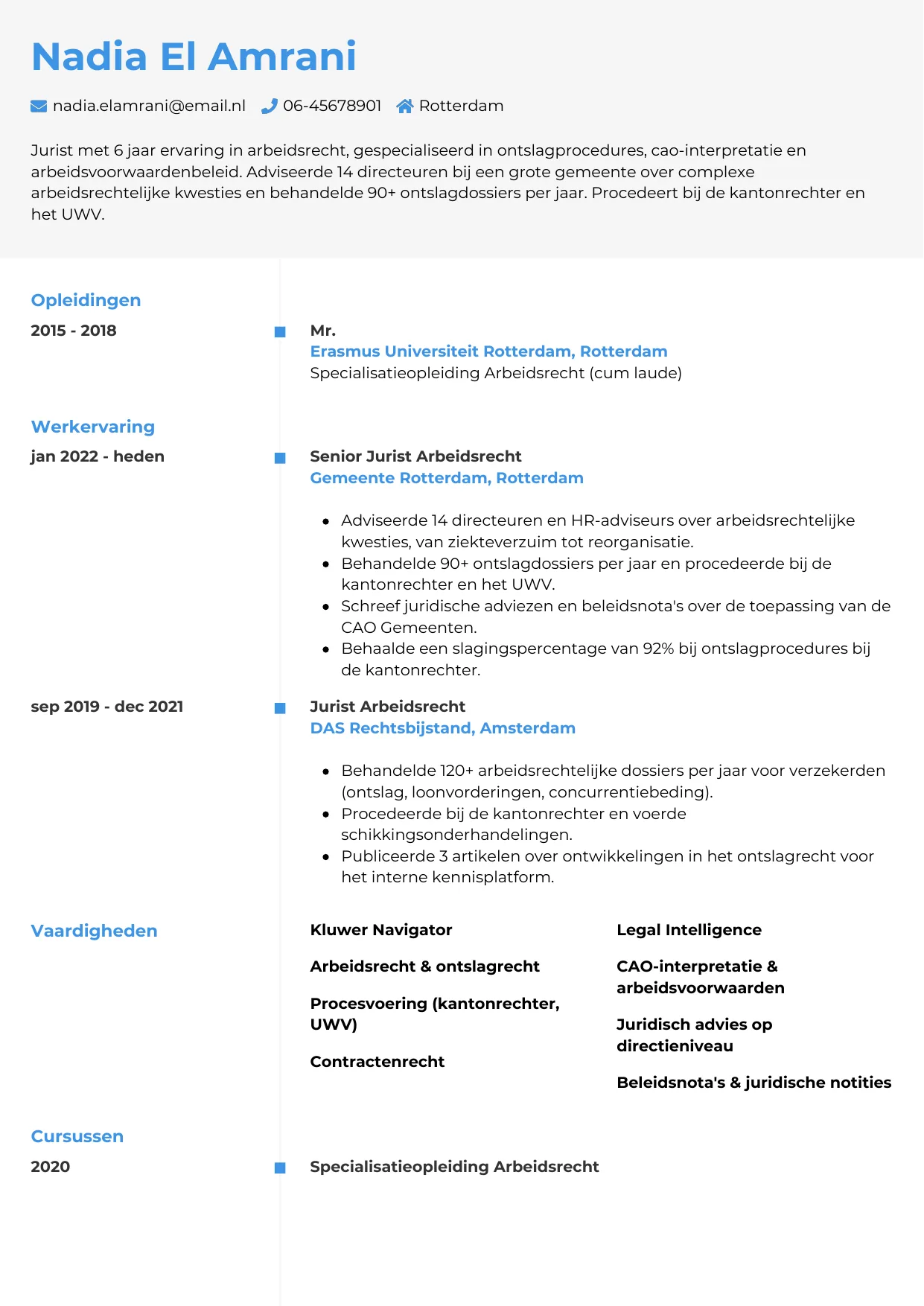 CV Chrono voor jurist