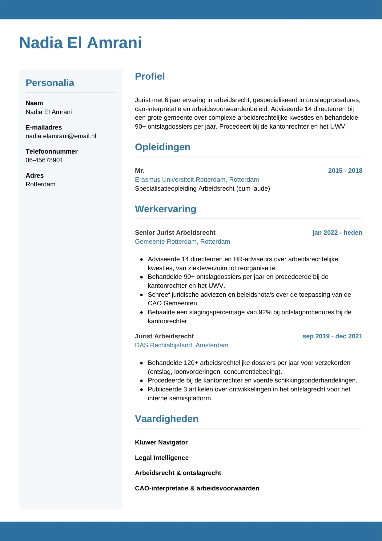 CV Horizontaal voor jurist
