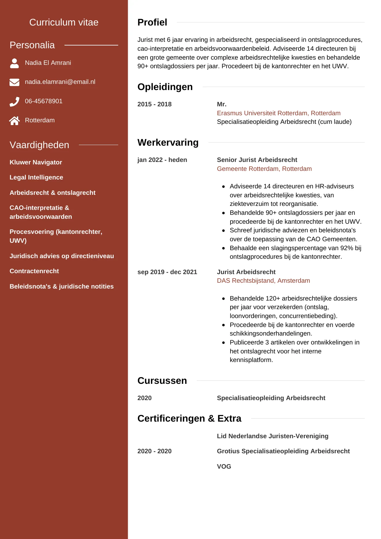 CV Modern voor jurist