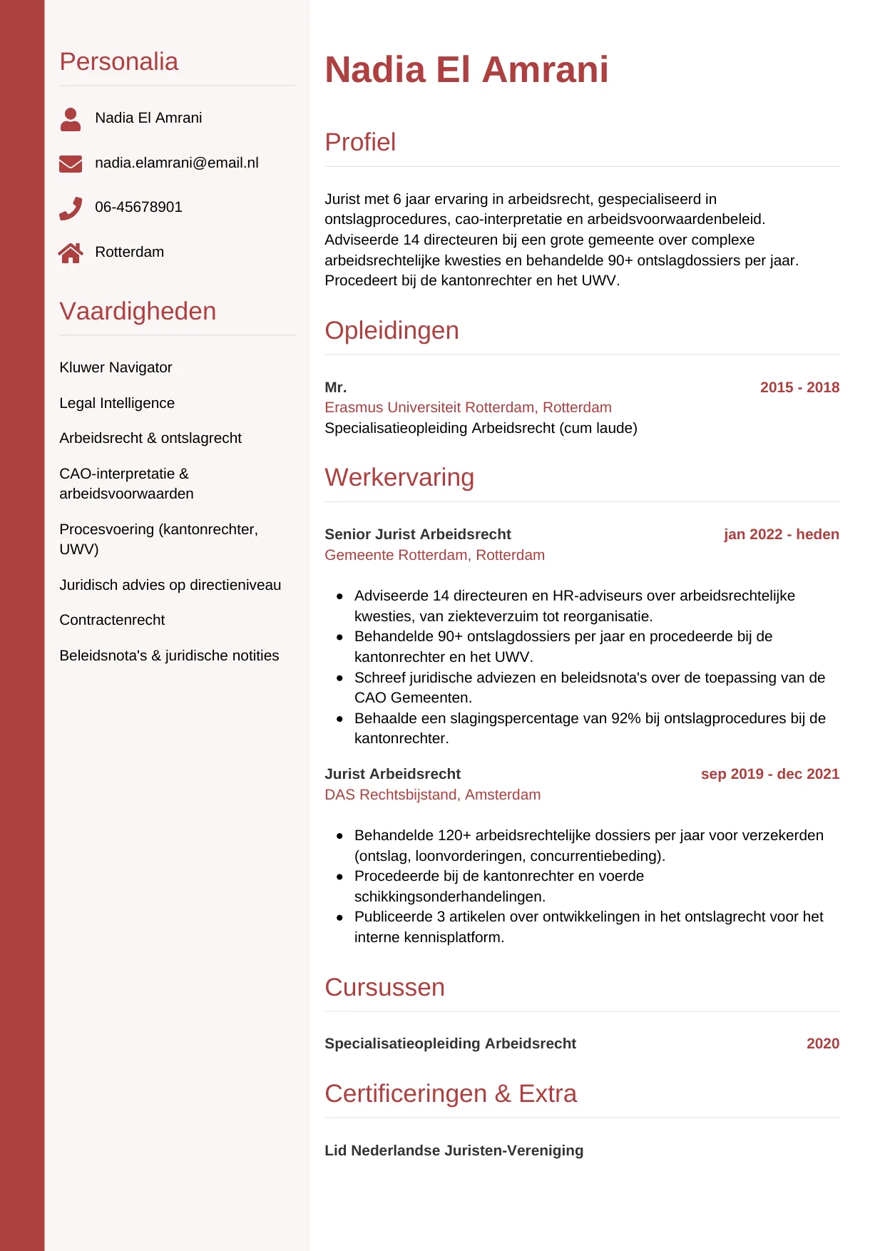 CV Verticaal voor jurist