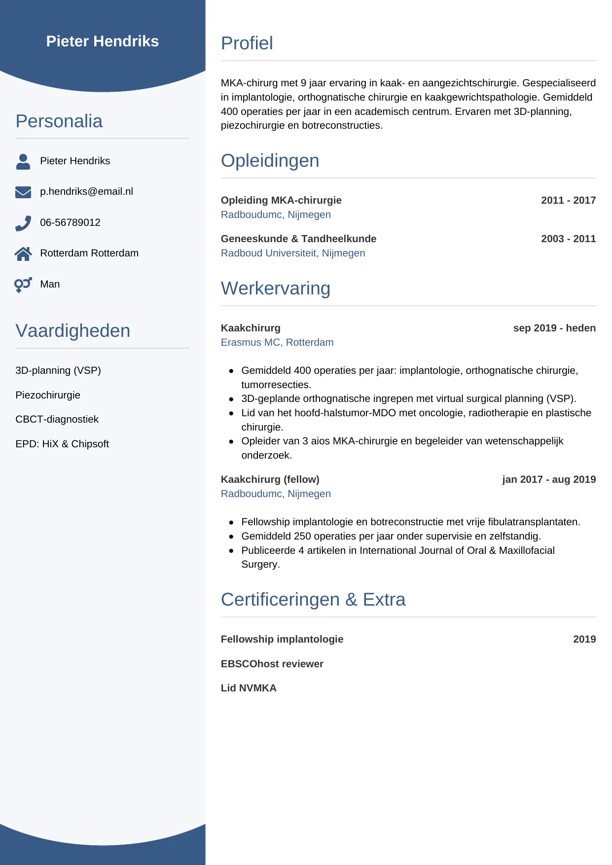 CV Circulair voor kaakchirurg