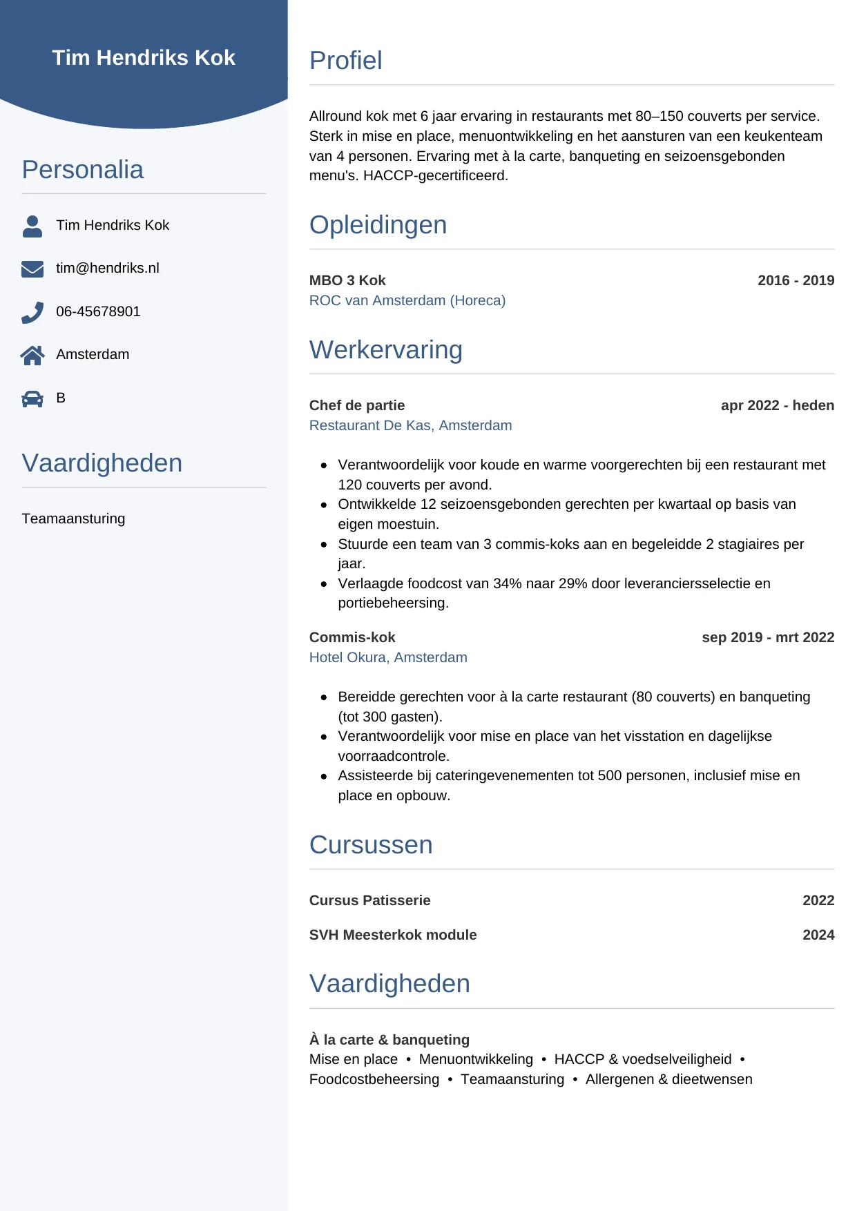 CV Circulair voor kok