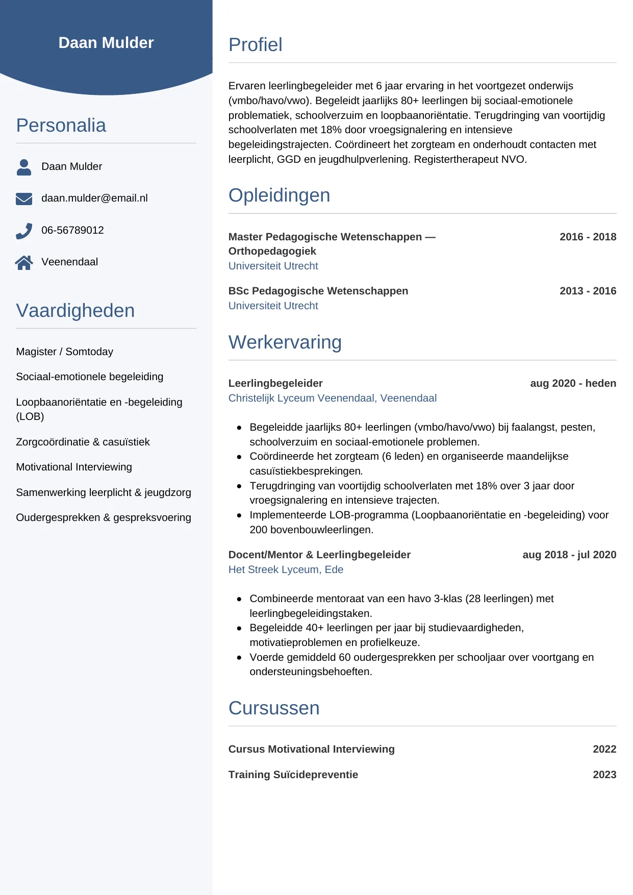 CV Circulair voor leerlingbegeleider