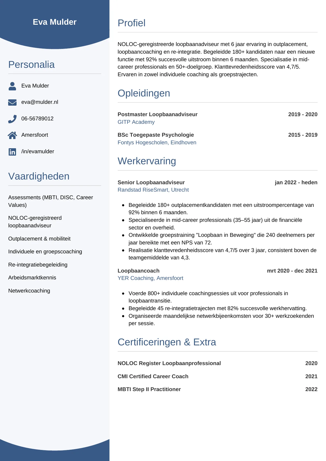 CV Circulair voor loopbaanadviseur