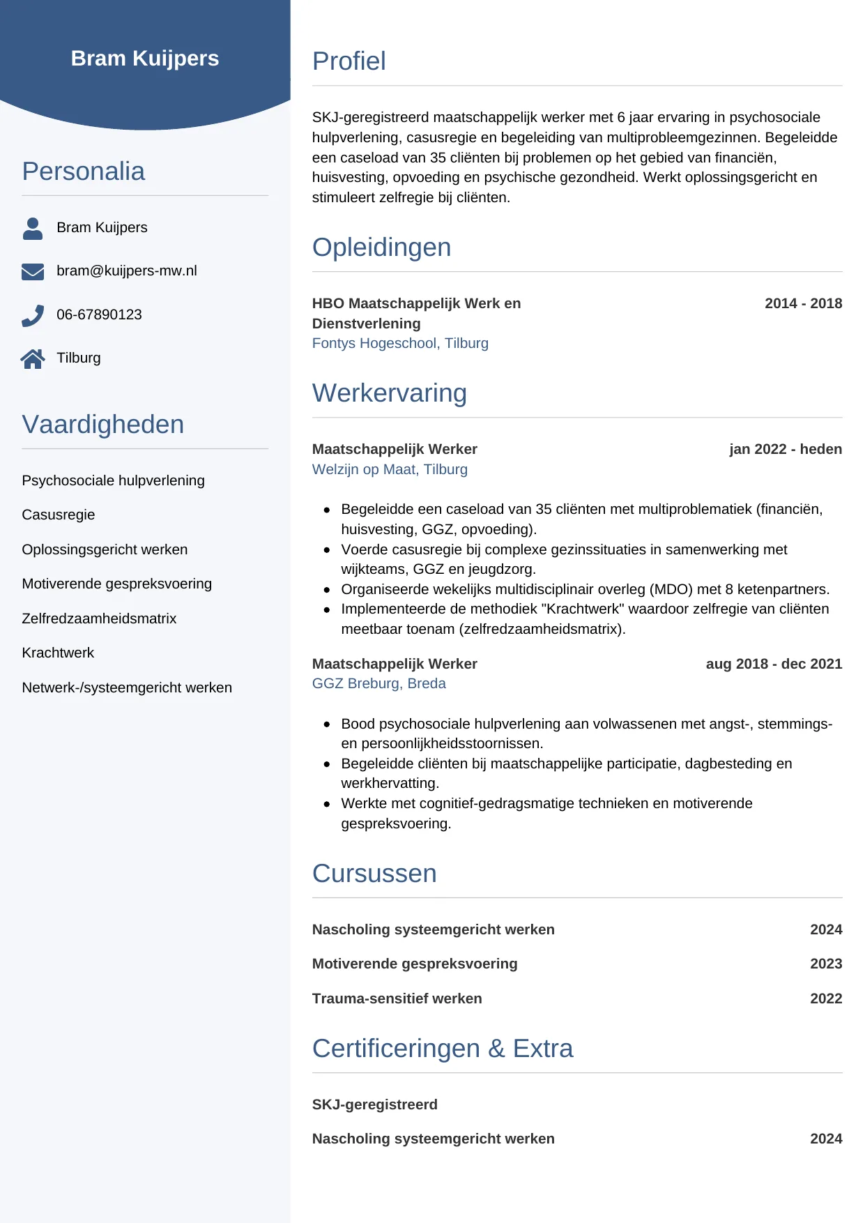 CV Circulair voor maatschappelijk werker