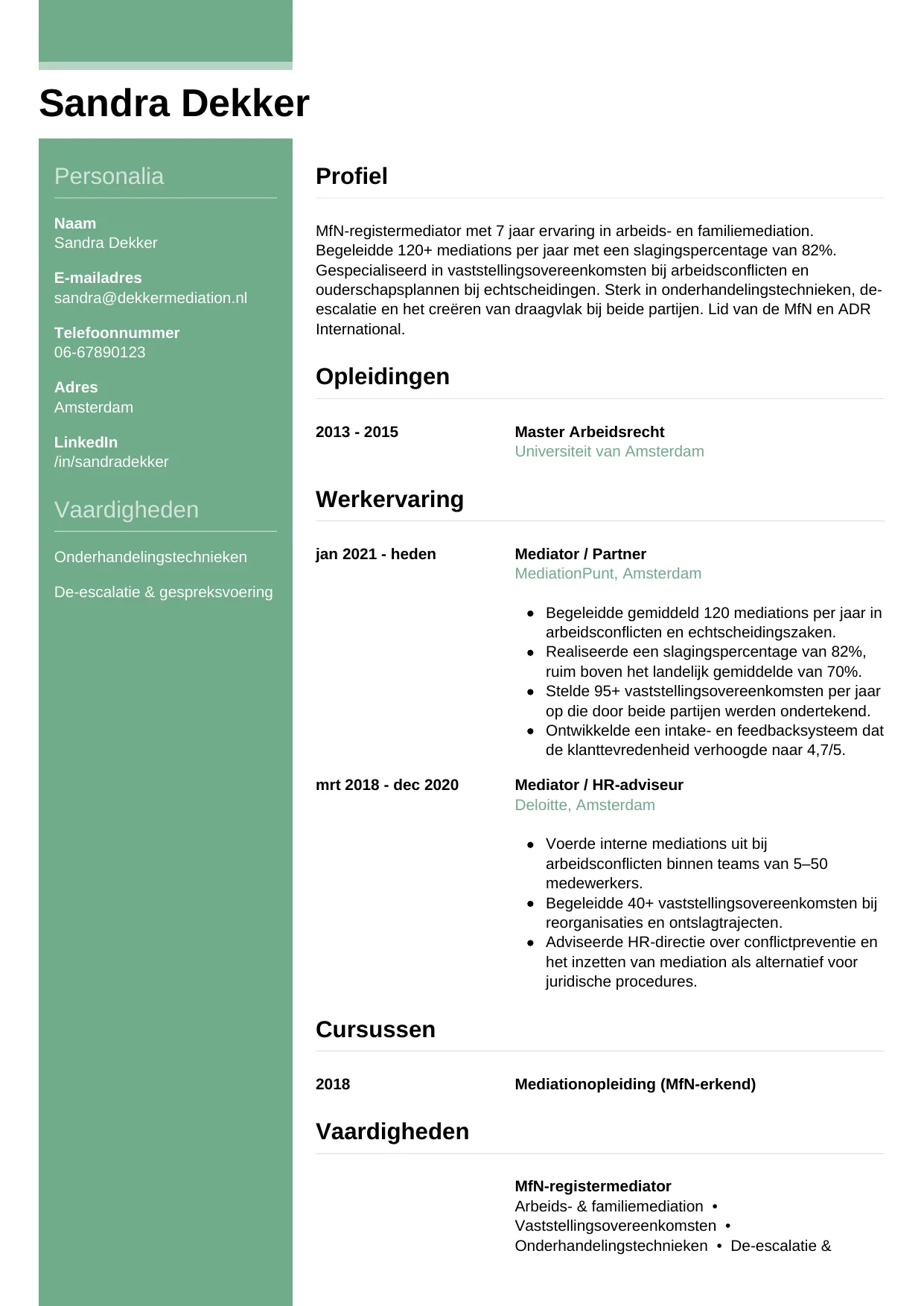 CV Casual voor mediator