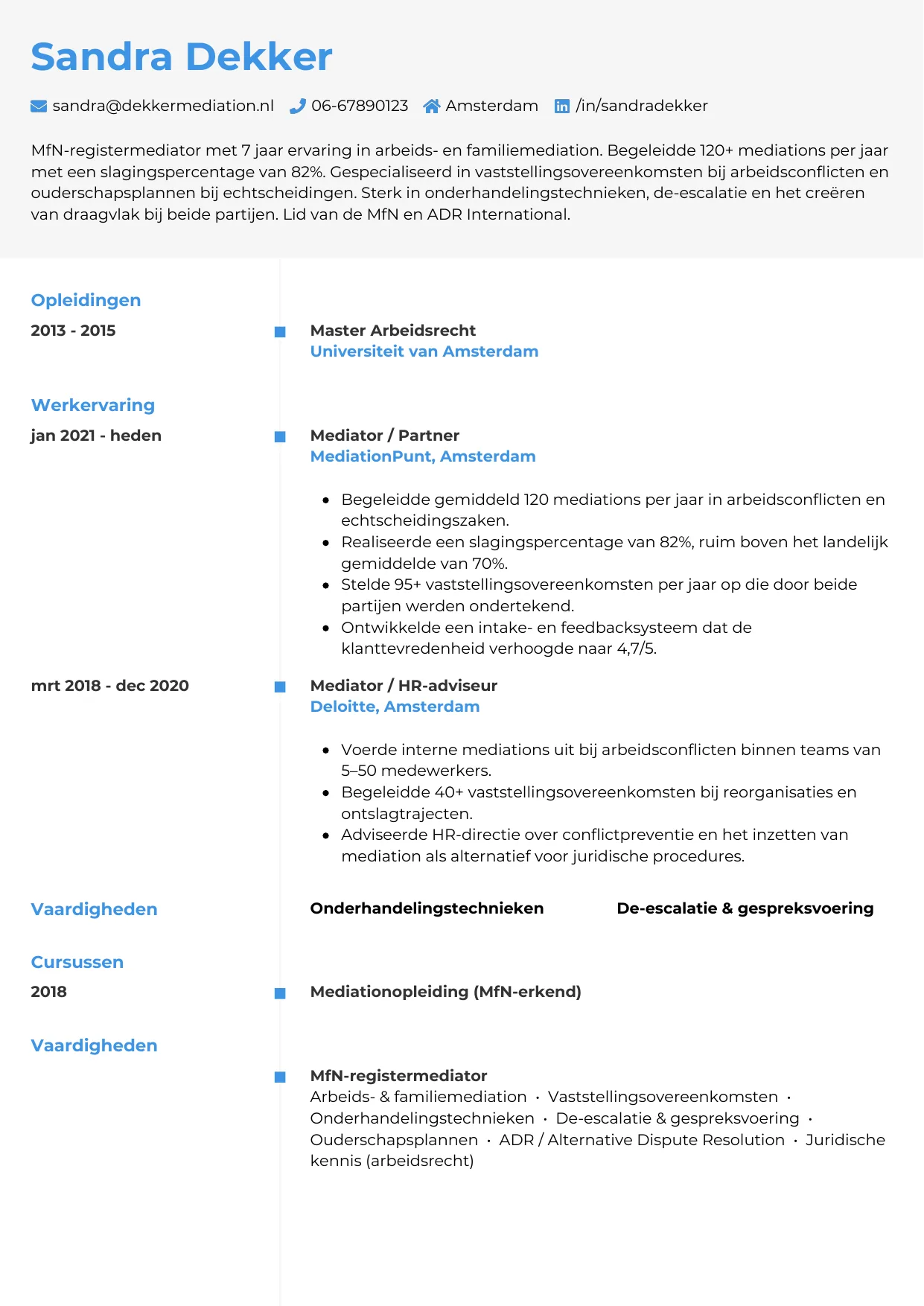 CV Chrono voor mediator