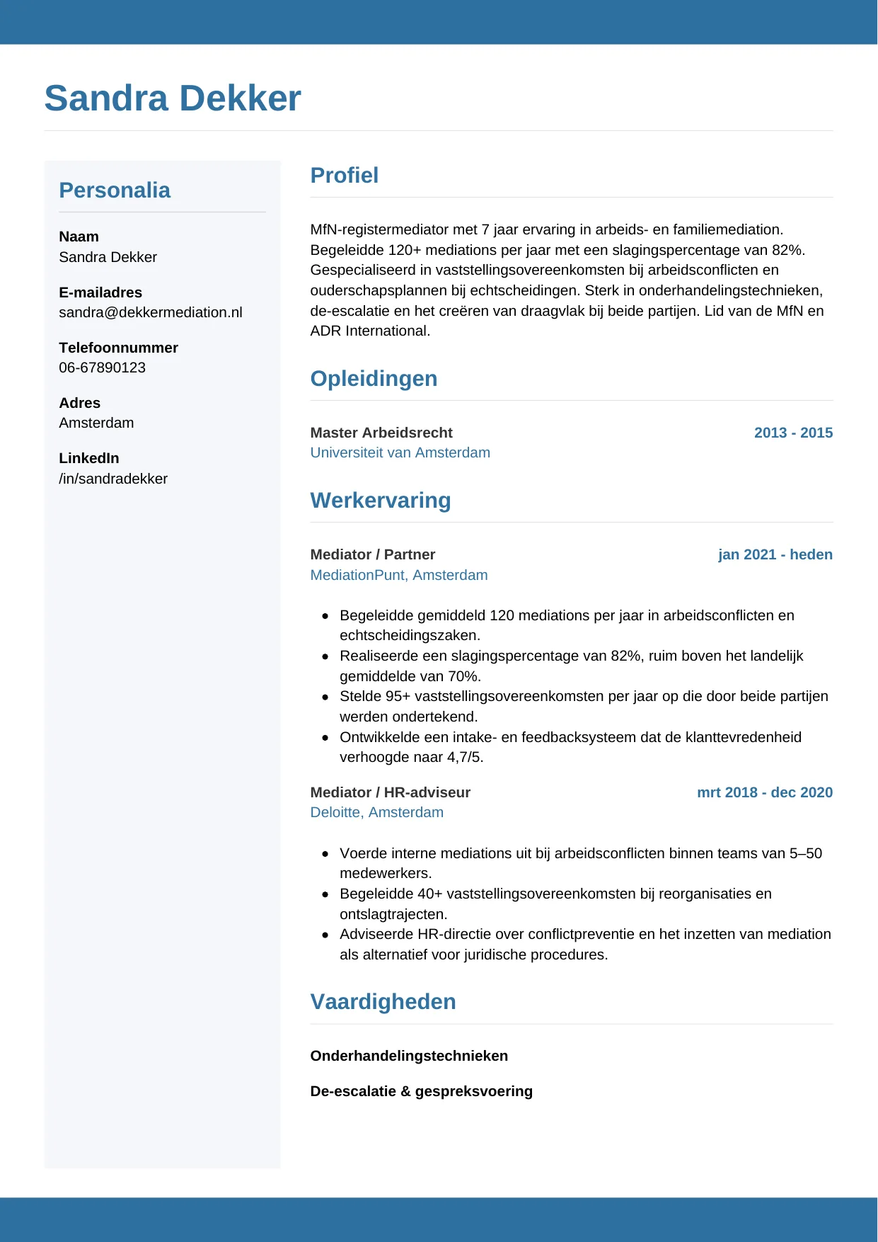 CV Horizontaal voor mediator