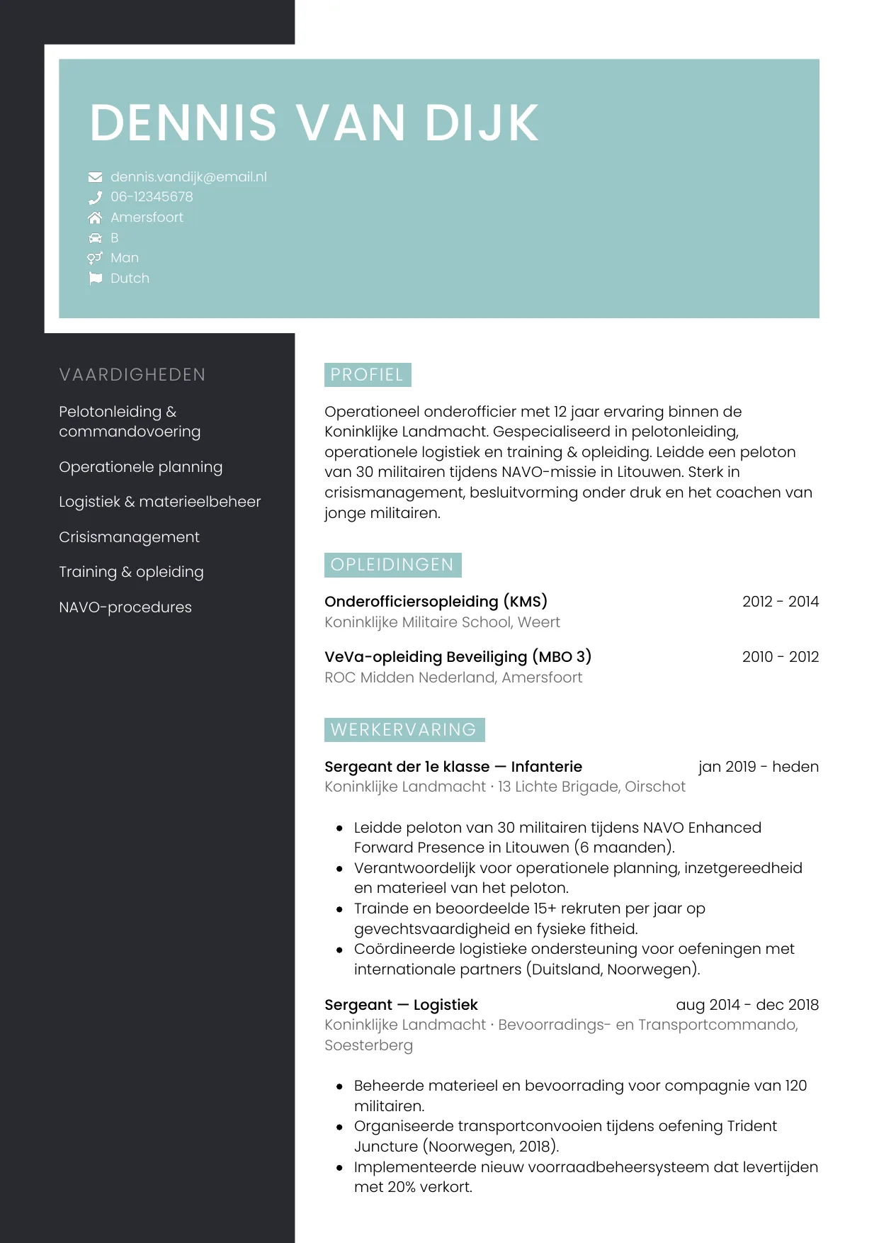 CV Elegant voor militair