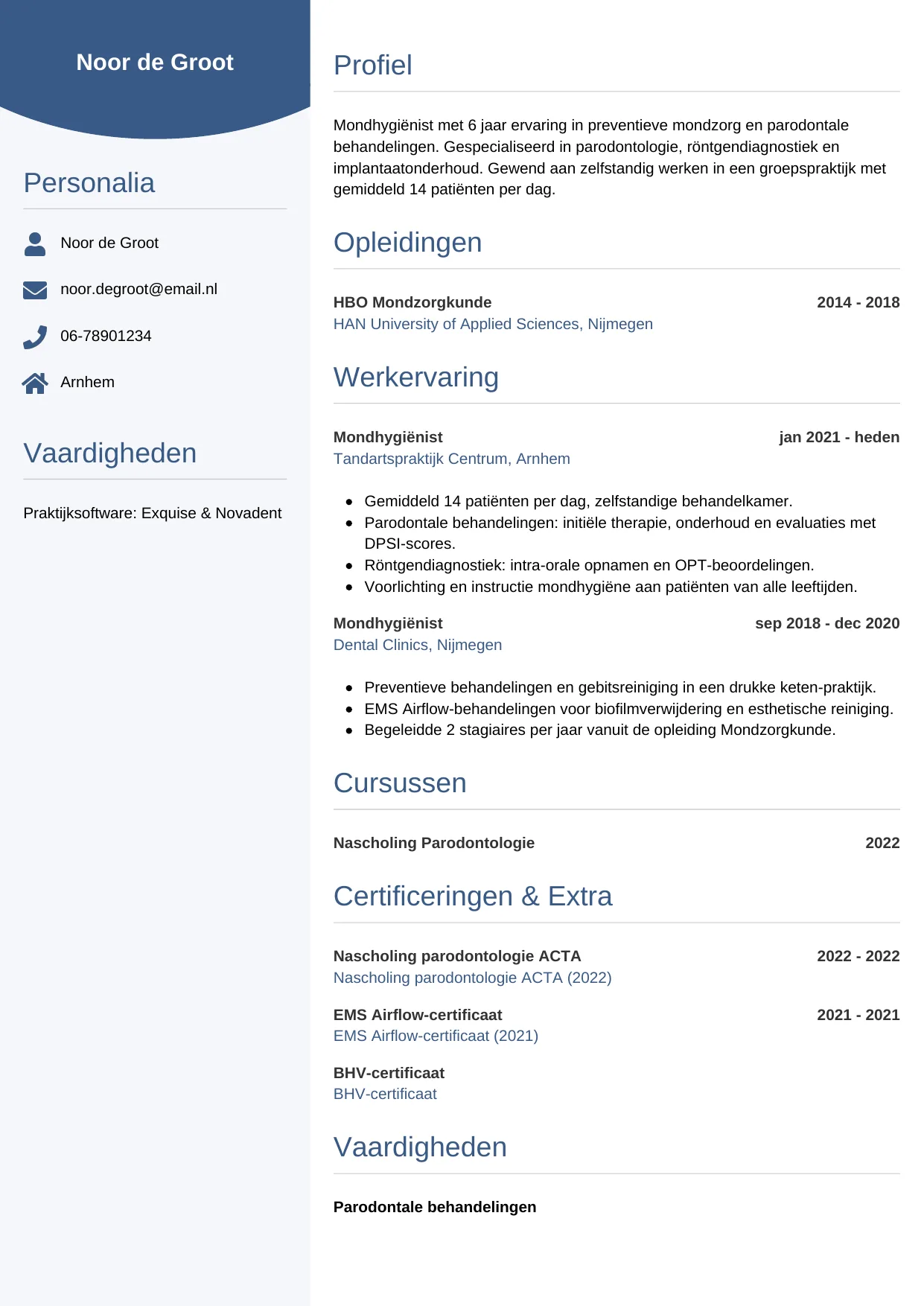 CV Circulair voor mondhygiënist