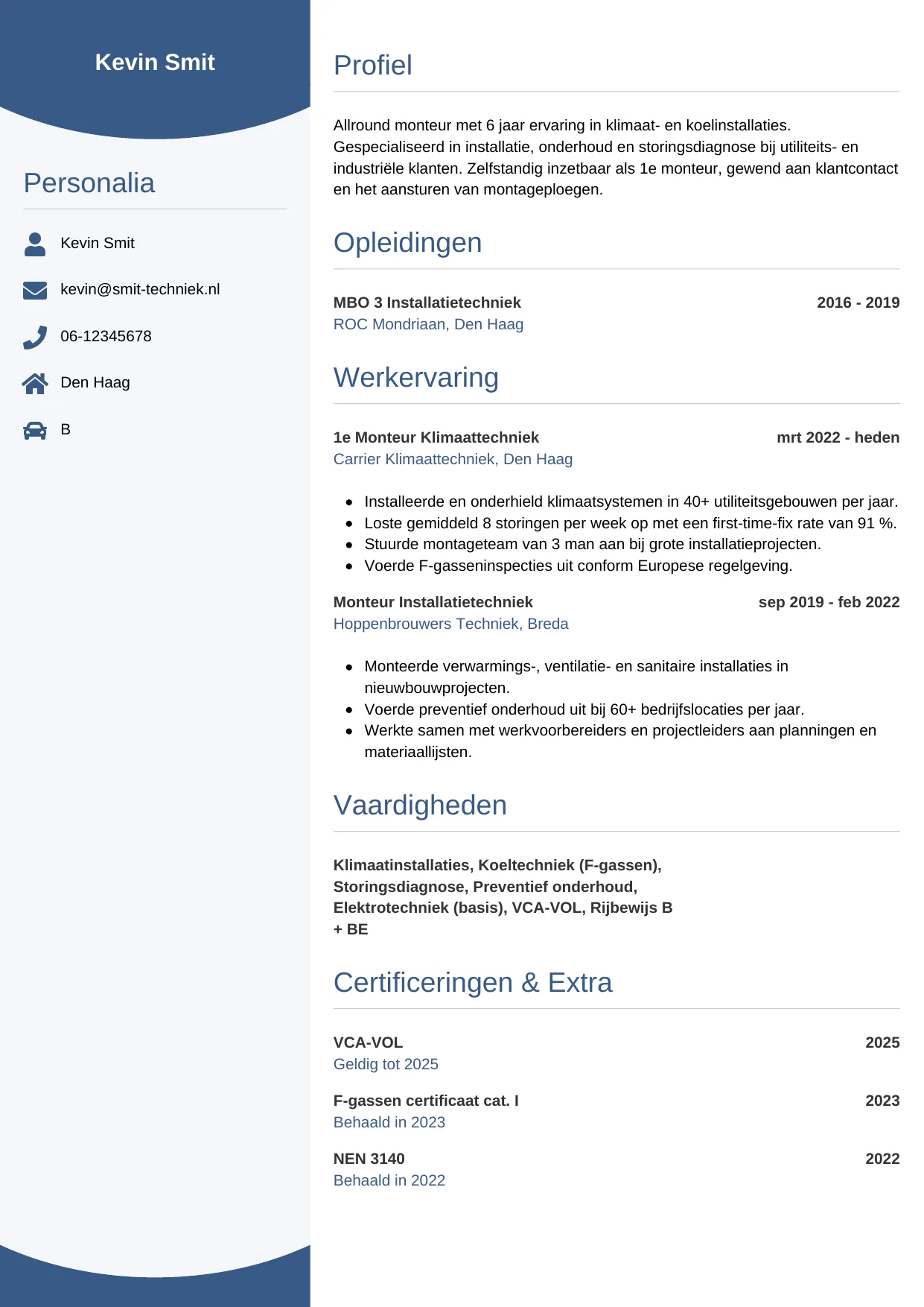 CV Circulair voor monteur