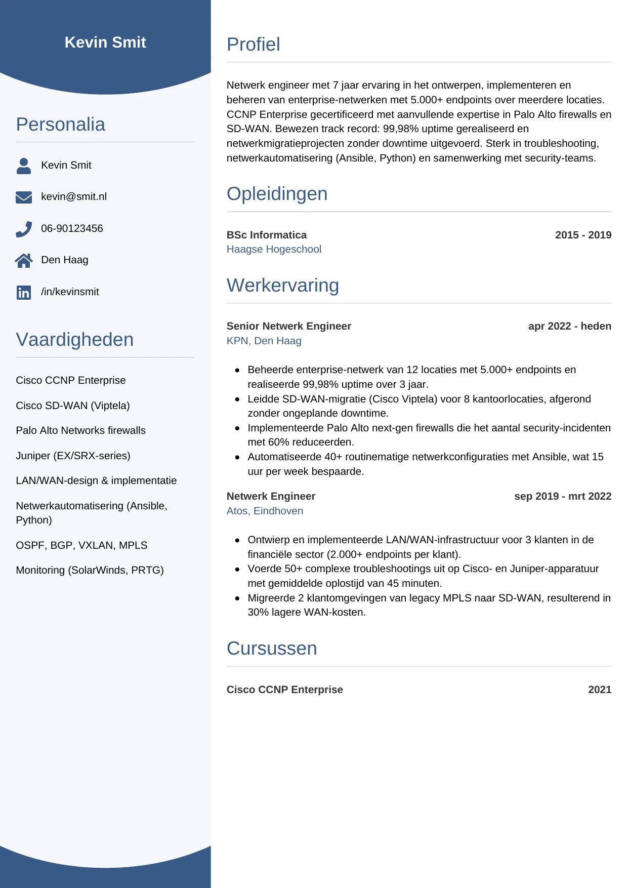 CV Circulair voor netwerk engineer