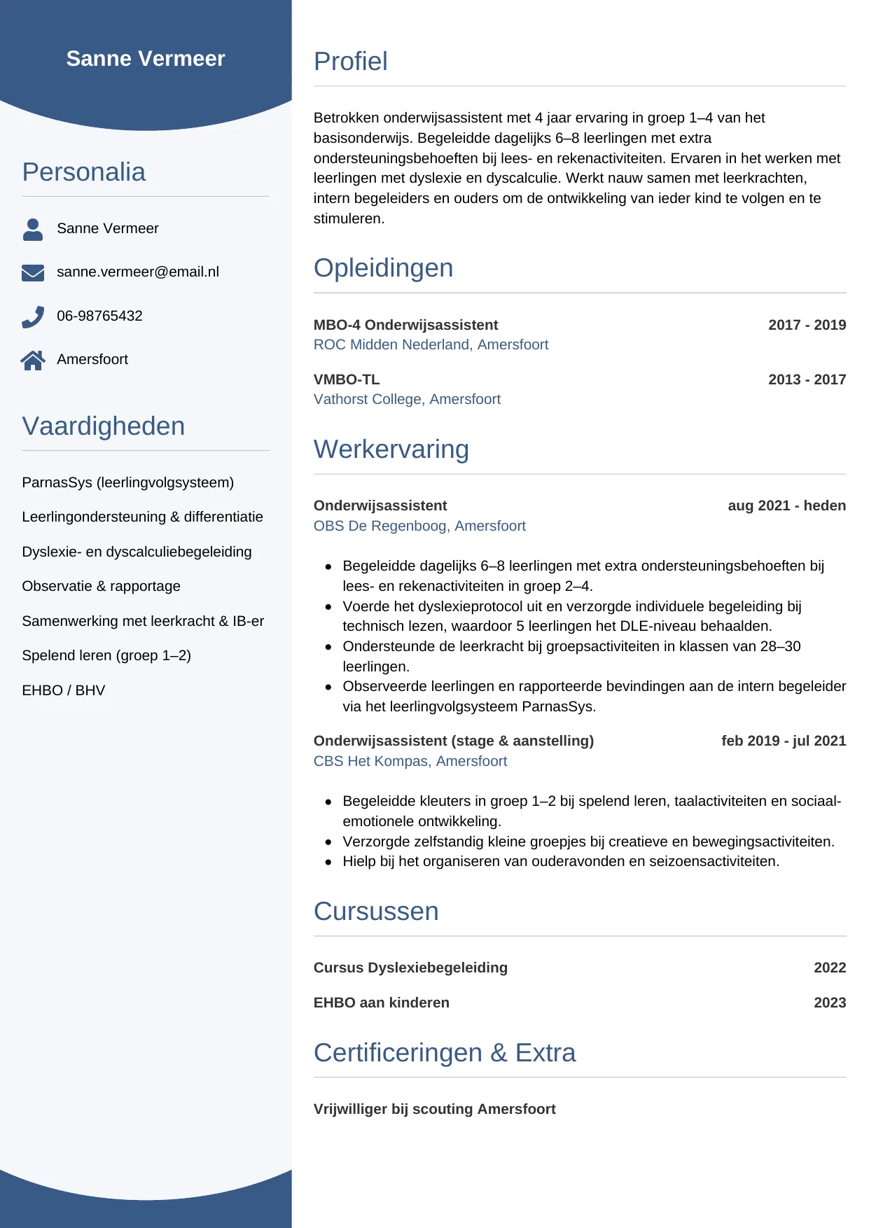 CV Circulair voor onderwijsassistent