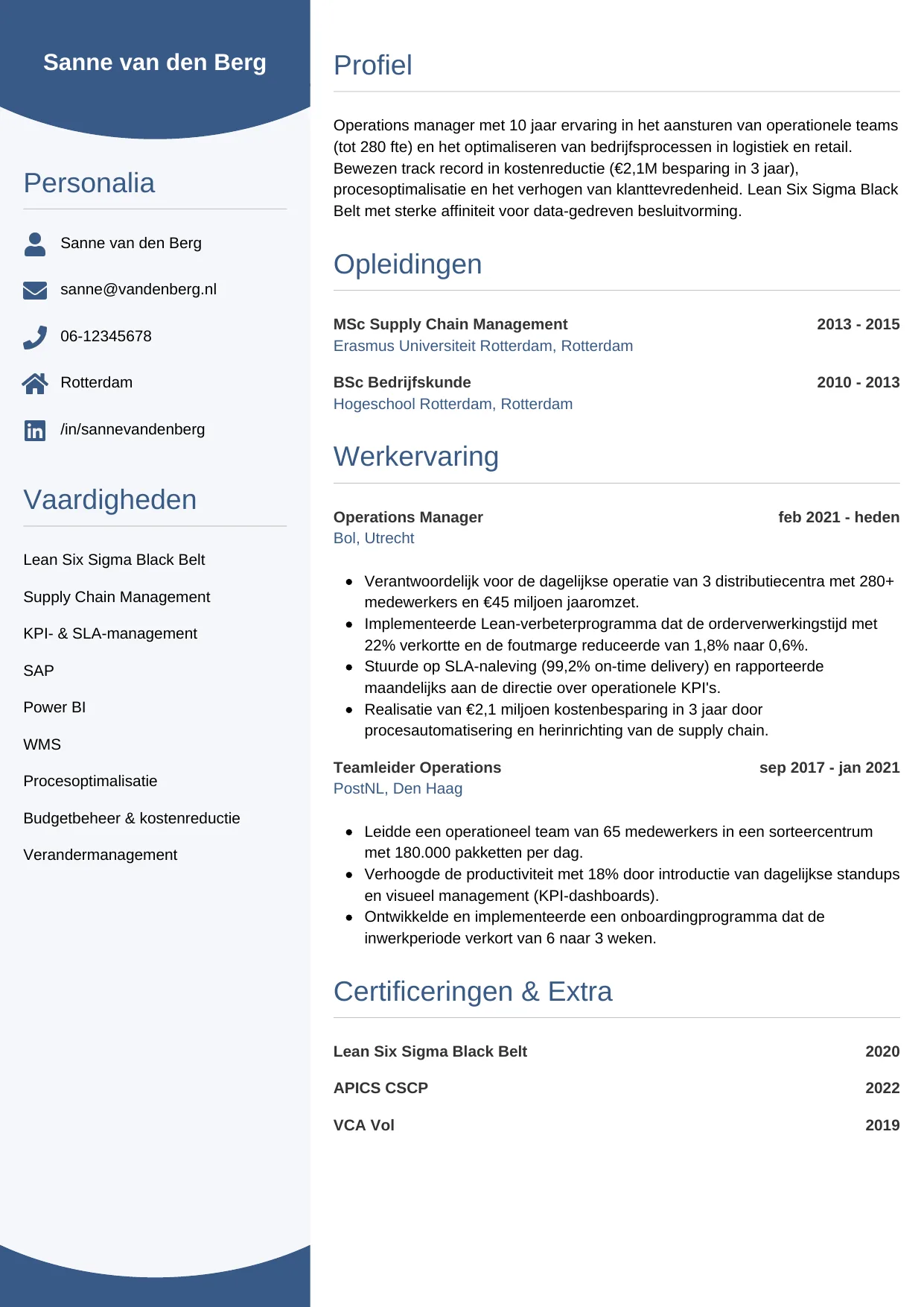 CV Circulair voor operations manager