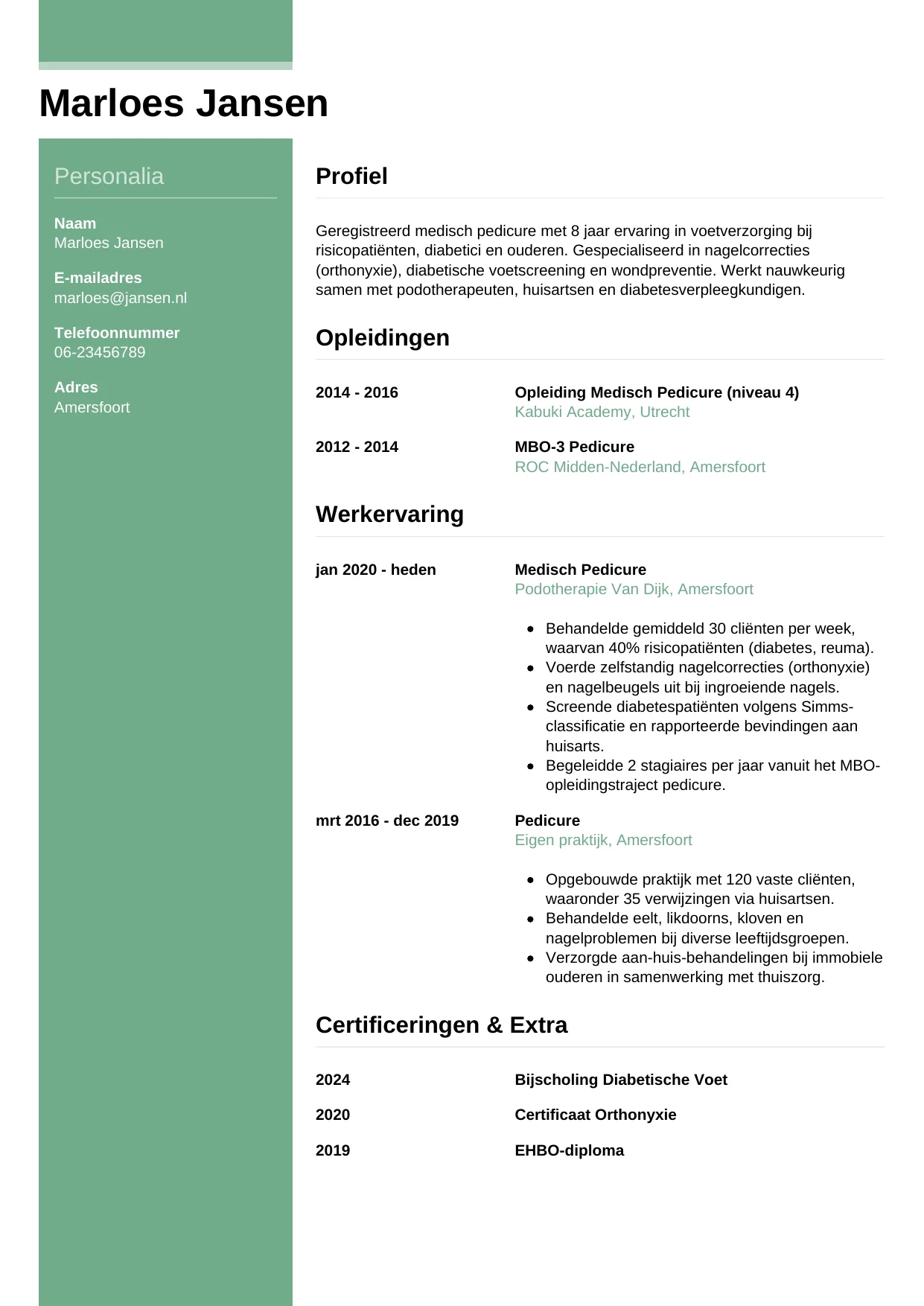 CV Casual voor pedicure