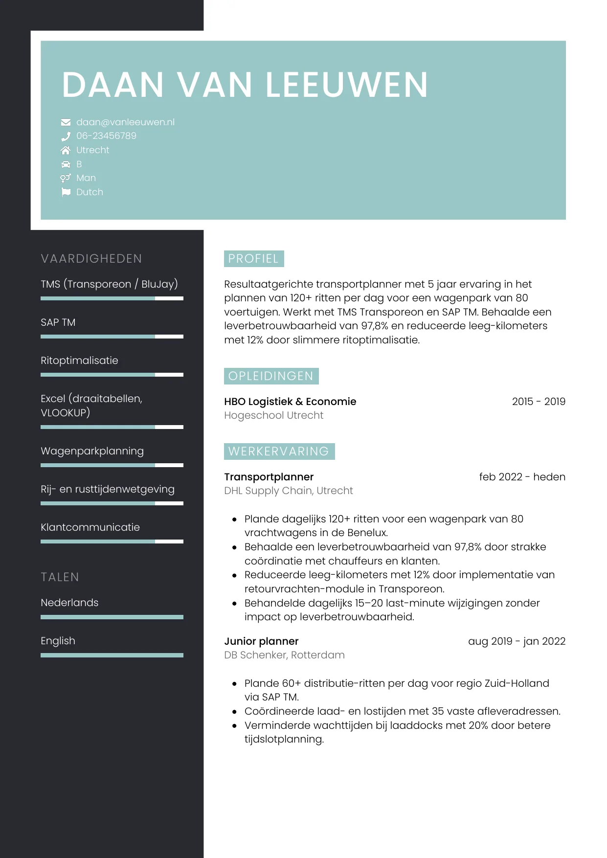 CV Elegant voor planner