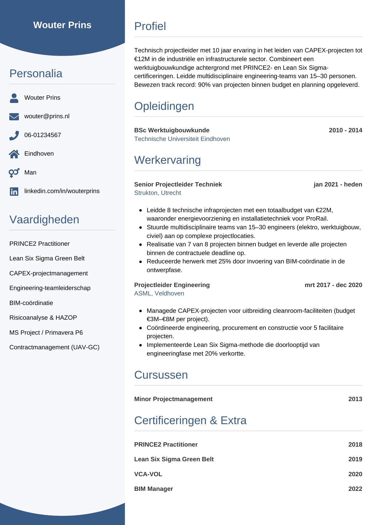 CV Circulair voor projectleider techniek