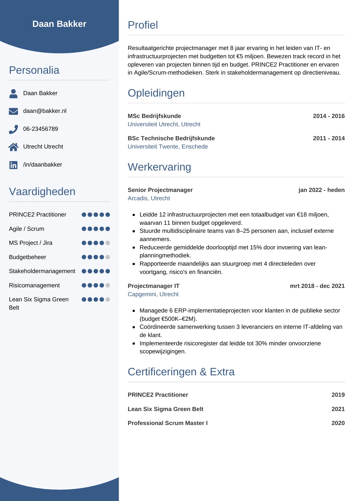 CV Circulair voor projectmanager