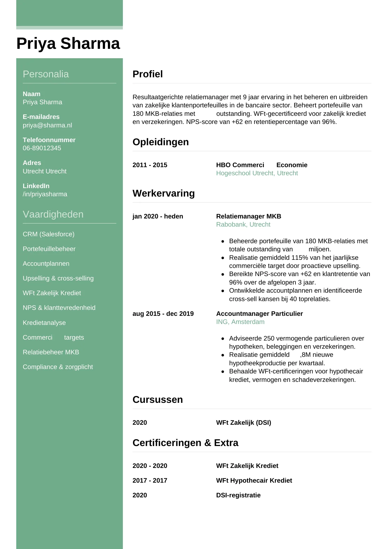 CV Casual voor relatiemanager