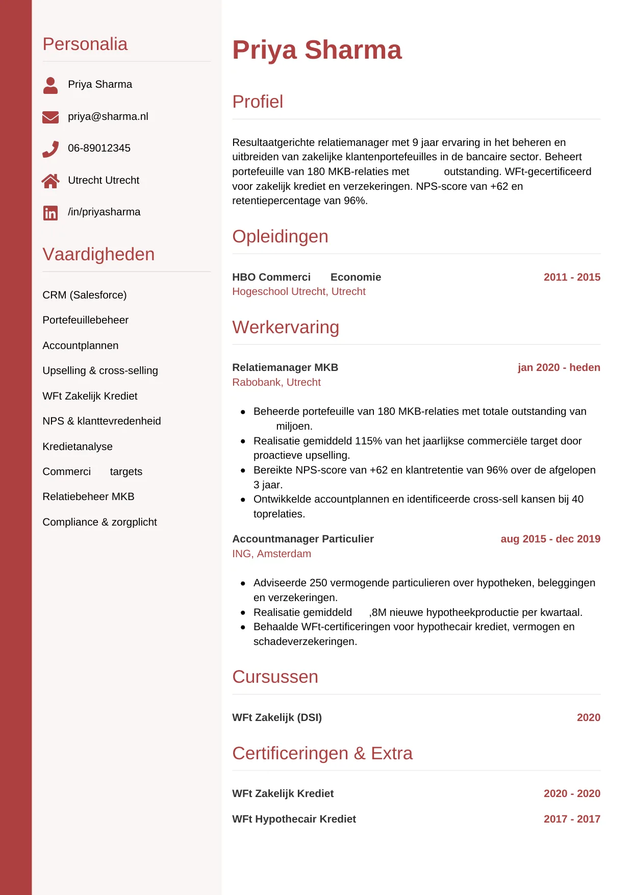 CV Verticaal voor relatiemanager