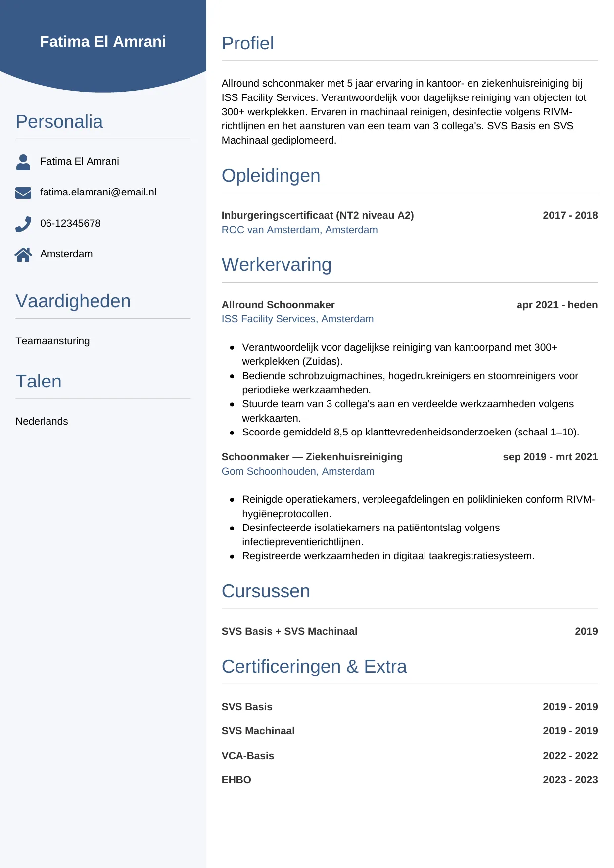 CV Circulair voor schoonmaker
