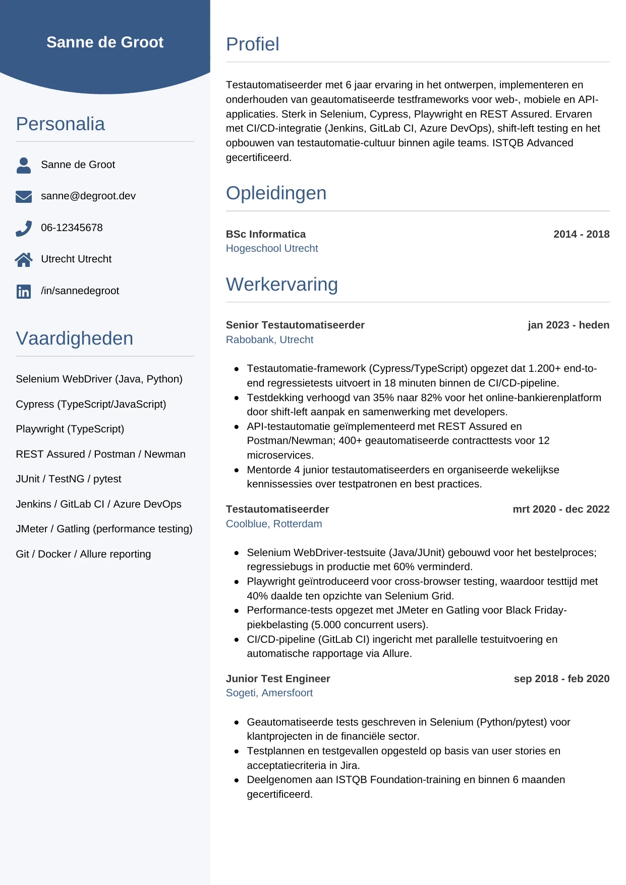 CV Circulair voor testautomatiseerder