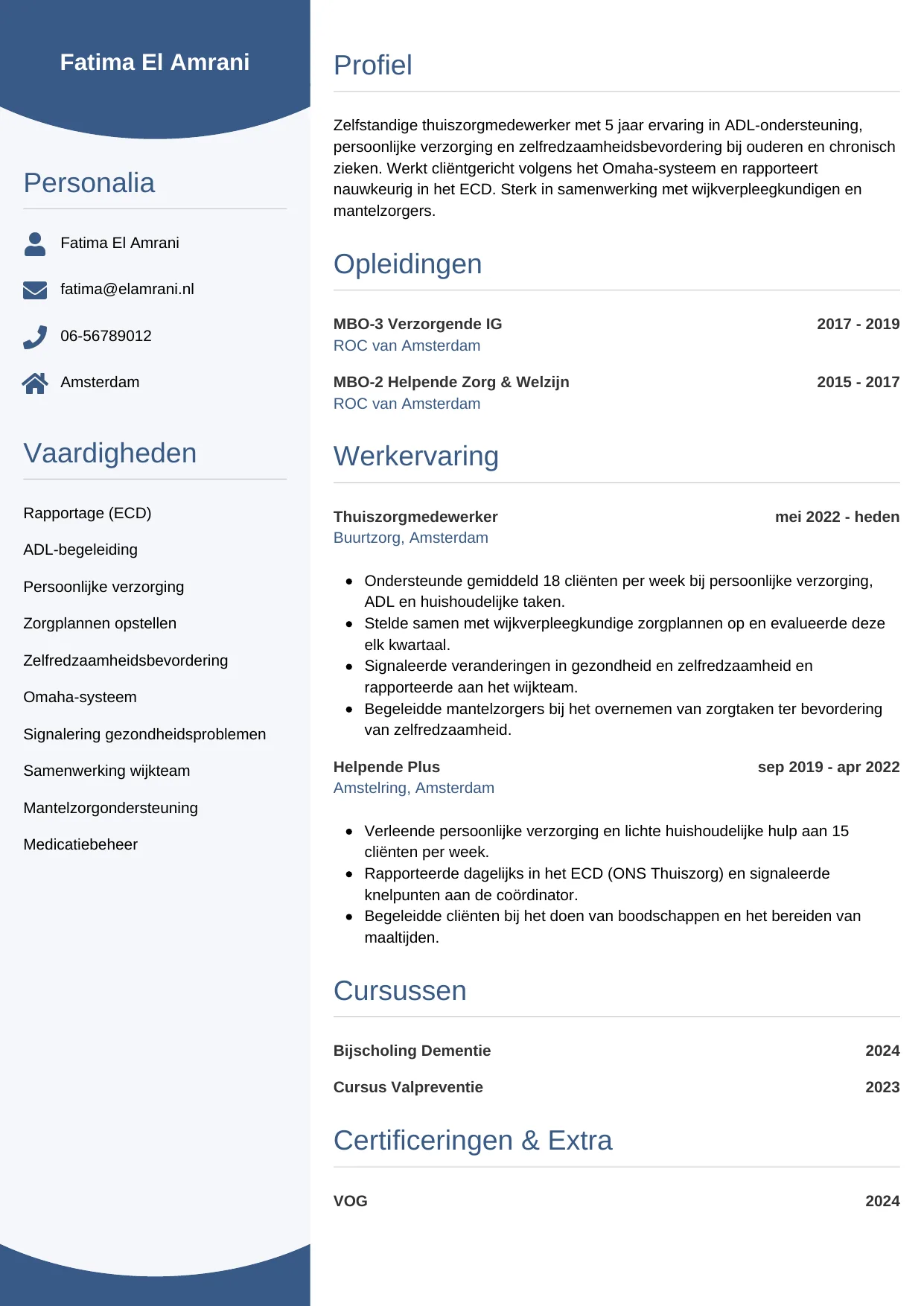 CV Circulair voor thuiszorgmedewerker