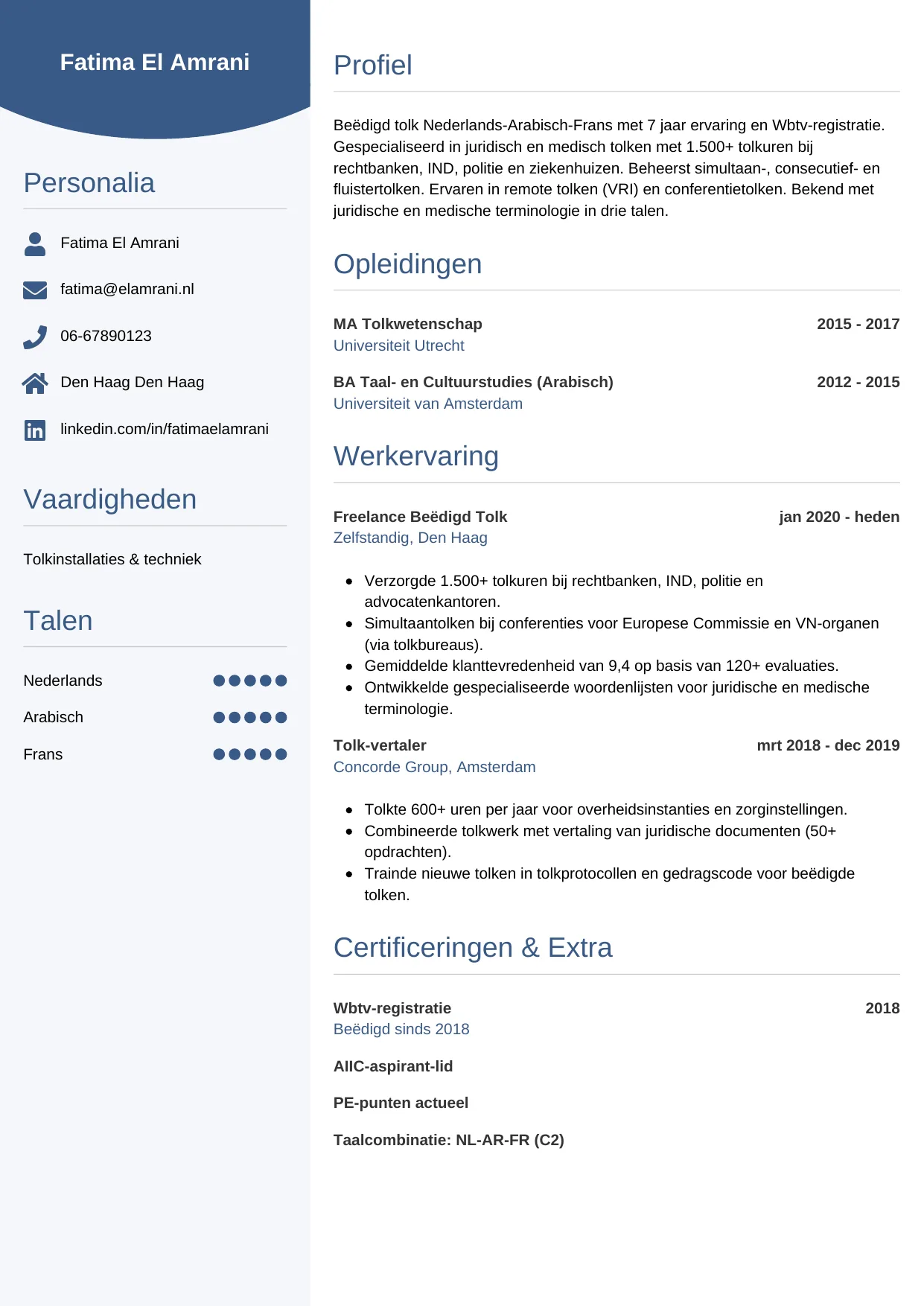 CV Circulair voor tolk