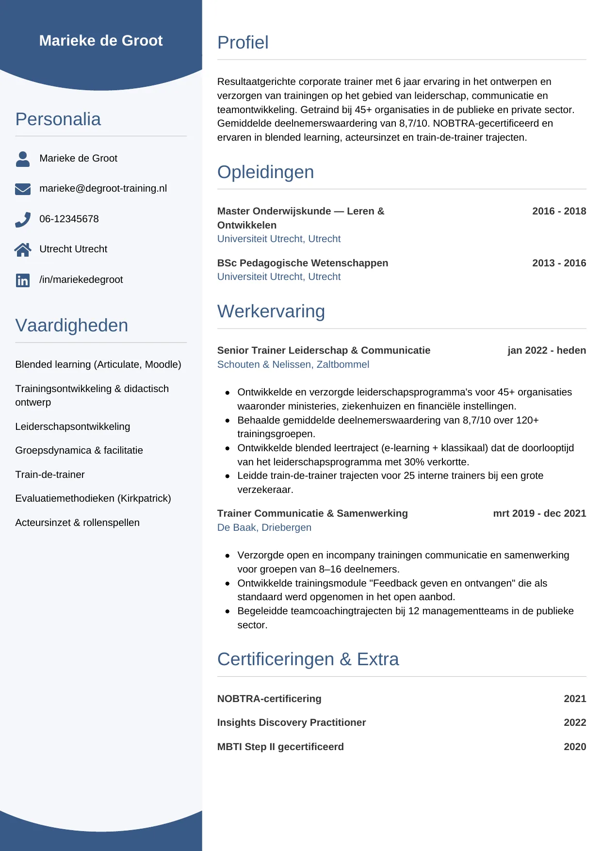 CV Circulair voor trainer