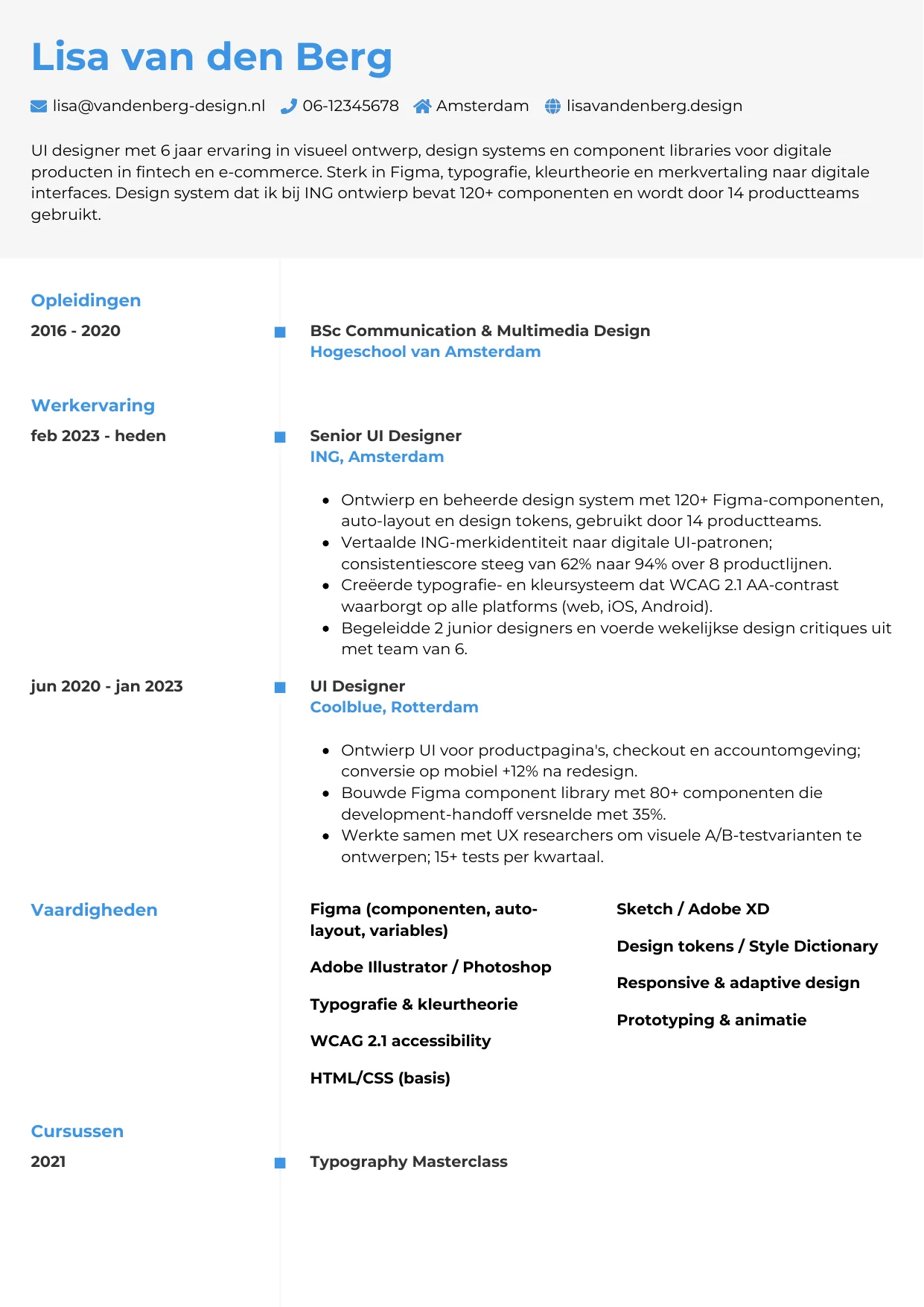 CV Chrono voor ui designer