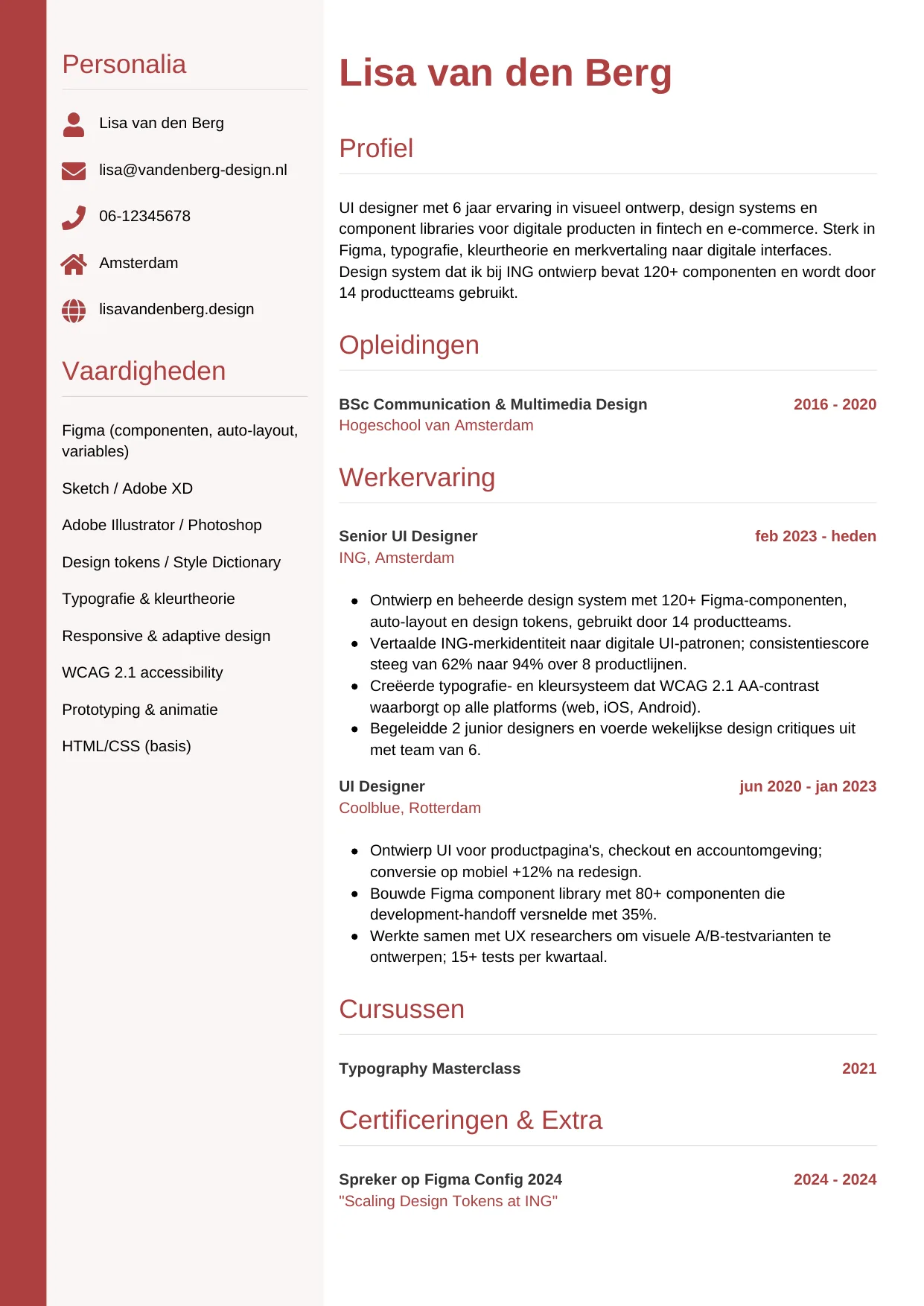CV Verticaal voor ui designer
