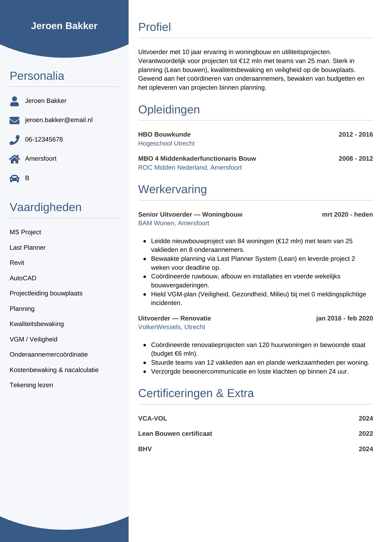 CV Circulair voor uitvoerder