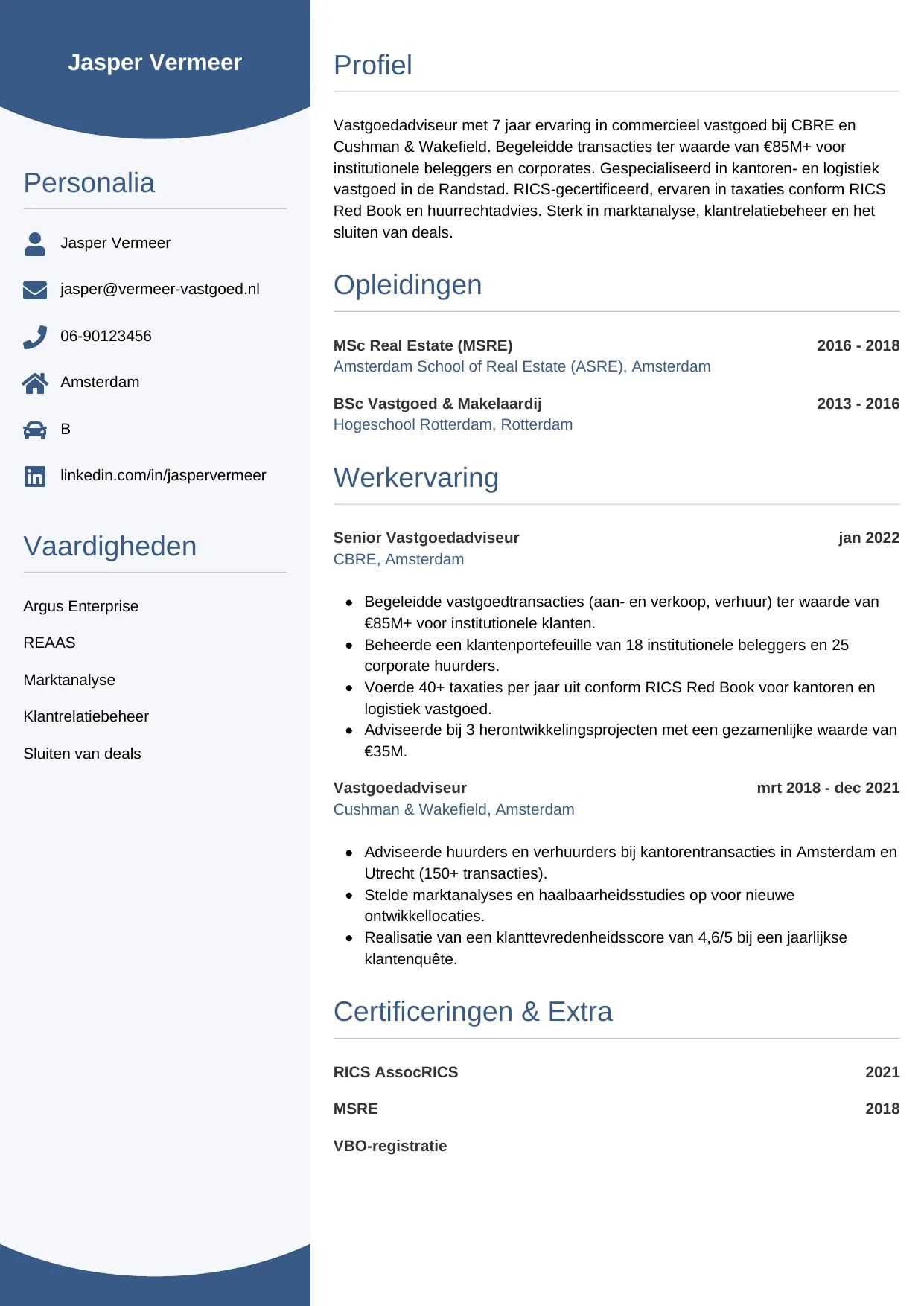 CV Circulair voor vastgoedadviseur