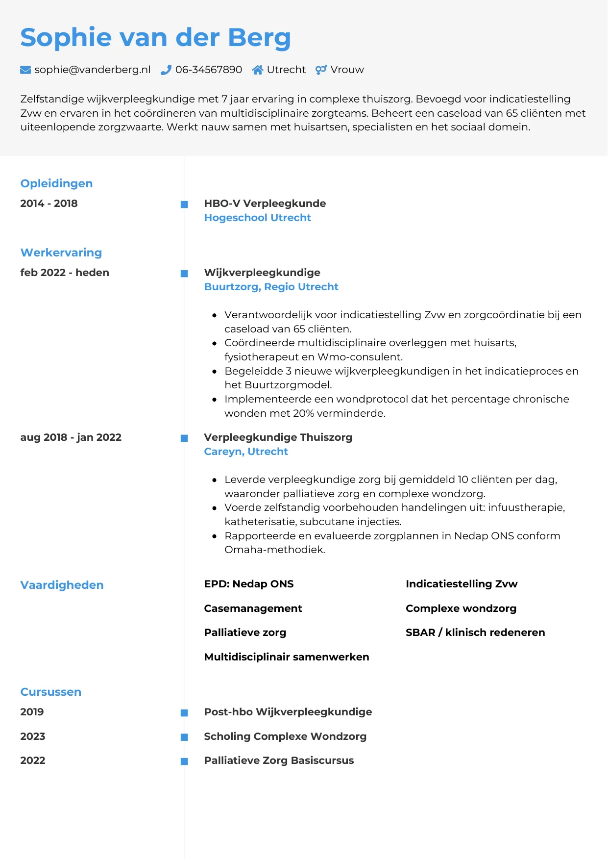 CV Chrono voor wijkverpleegkundige