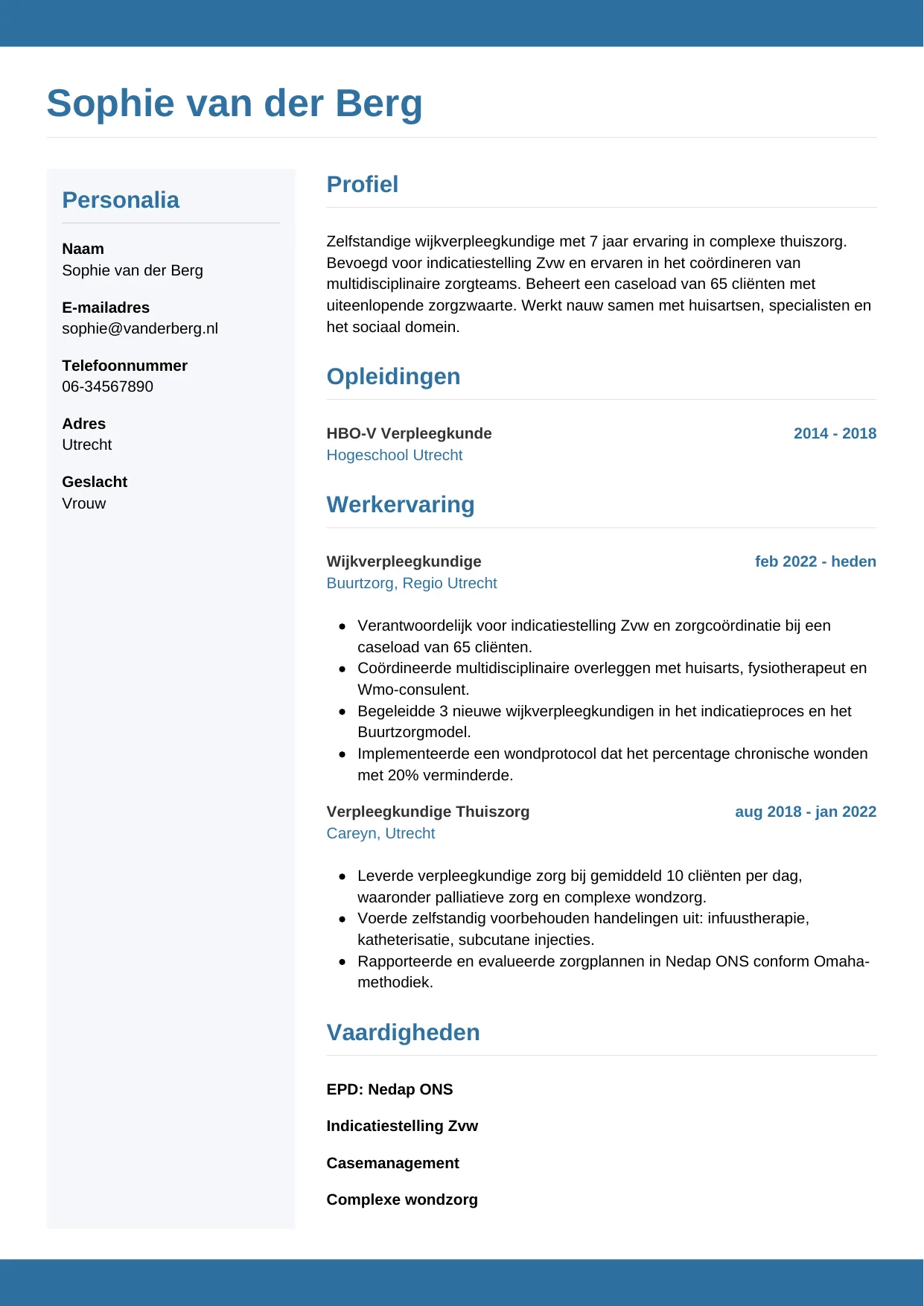 CV Horizontaal voor wijkverpleegkundige