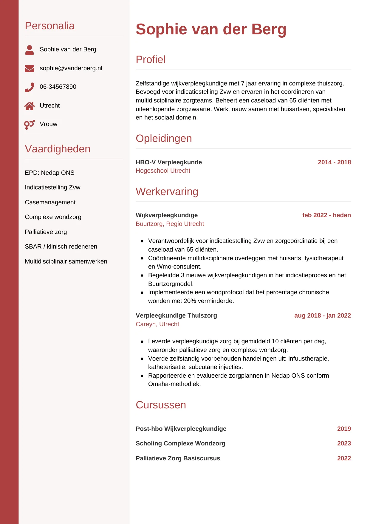 CV Verticaal voor wijkverpleegkundige