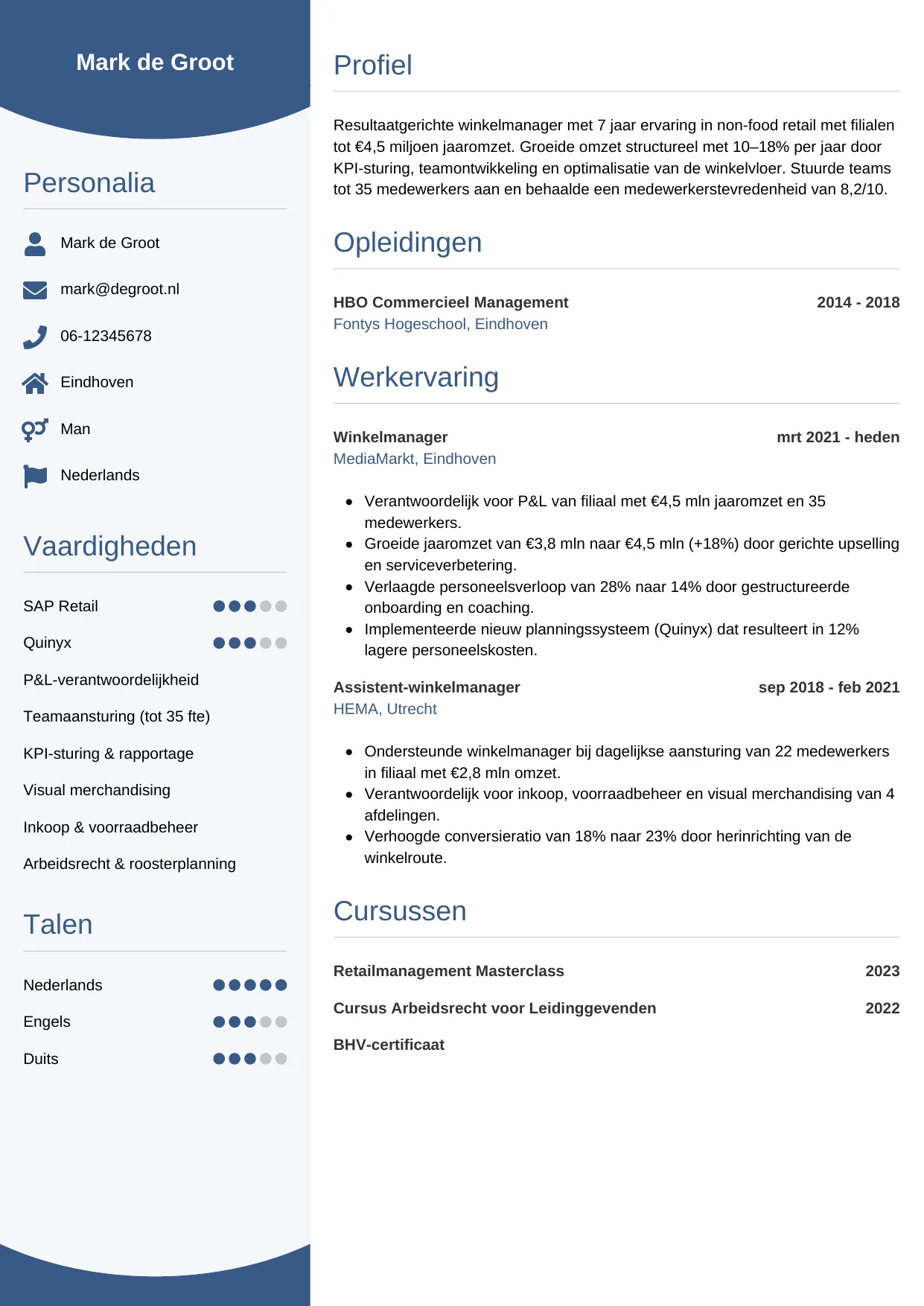 CV Circulair voor winkelmanager
