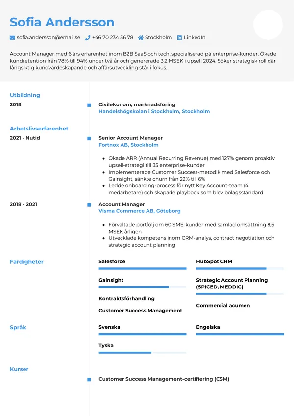 CV template Chrono — gratis cv-sjabloon voor je sollicitatie