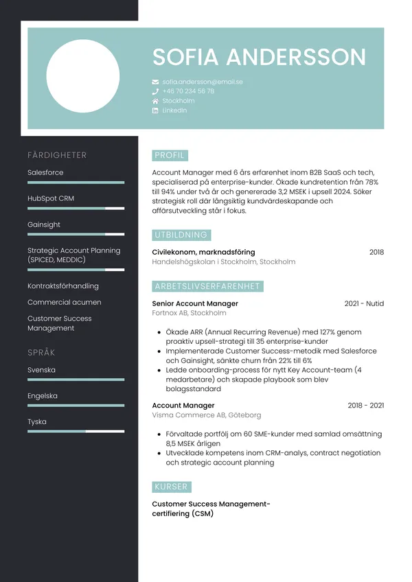 CV template Elegant — gratis cv-sjabloon voor je sollicitatie